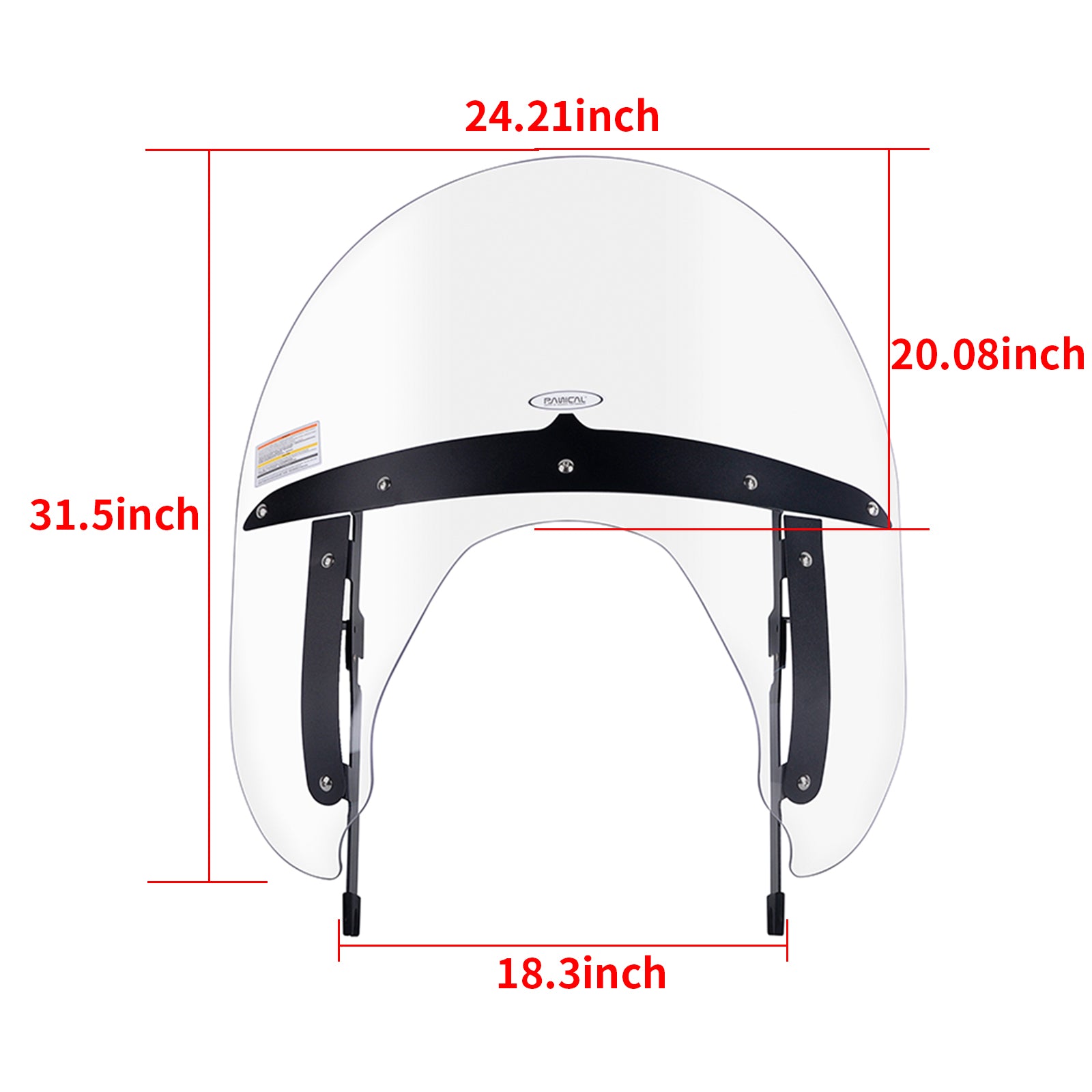 Panical Motorcycle High Style Front Windshield Windscreen Deflector For Indian Classic Chief Dark Horse Chiefs Bracket 175mm 14-19 20-26