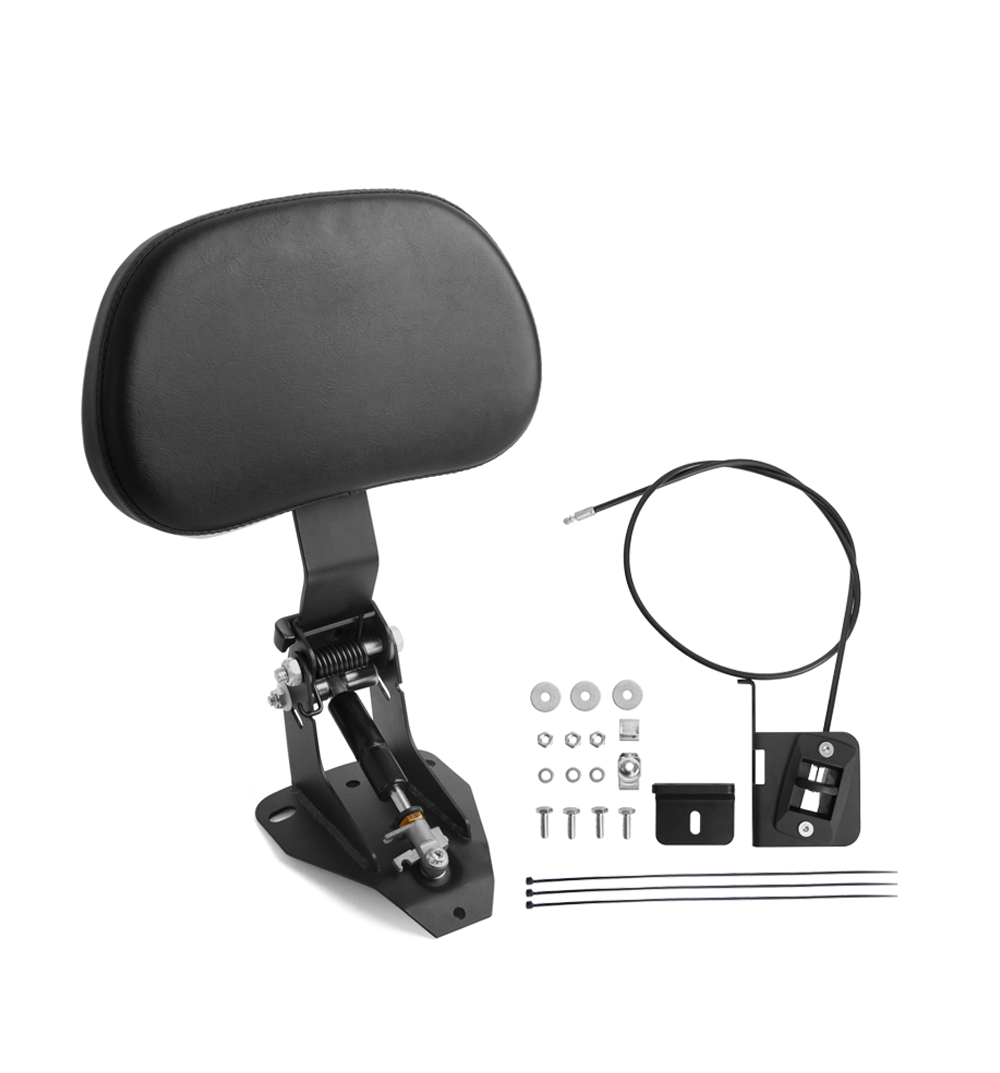 PANICAL Motorcycle Adjustable Driver Backrest Rider Backrest with Chrome Mount Kit for Harley Touring Electra Glide Road Glide Road King Street Glide CVO 2009-2023