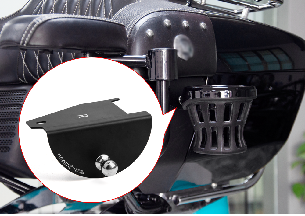 Panical Rear Passenger Cup Holder Mount Bracket with 16mm Ball Base for 2014-2026 Indian Roadmaster & Pursuit