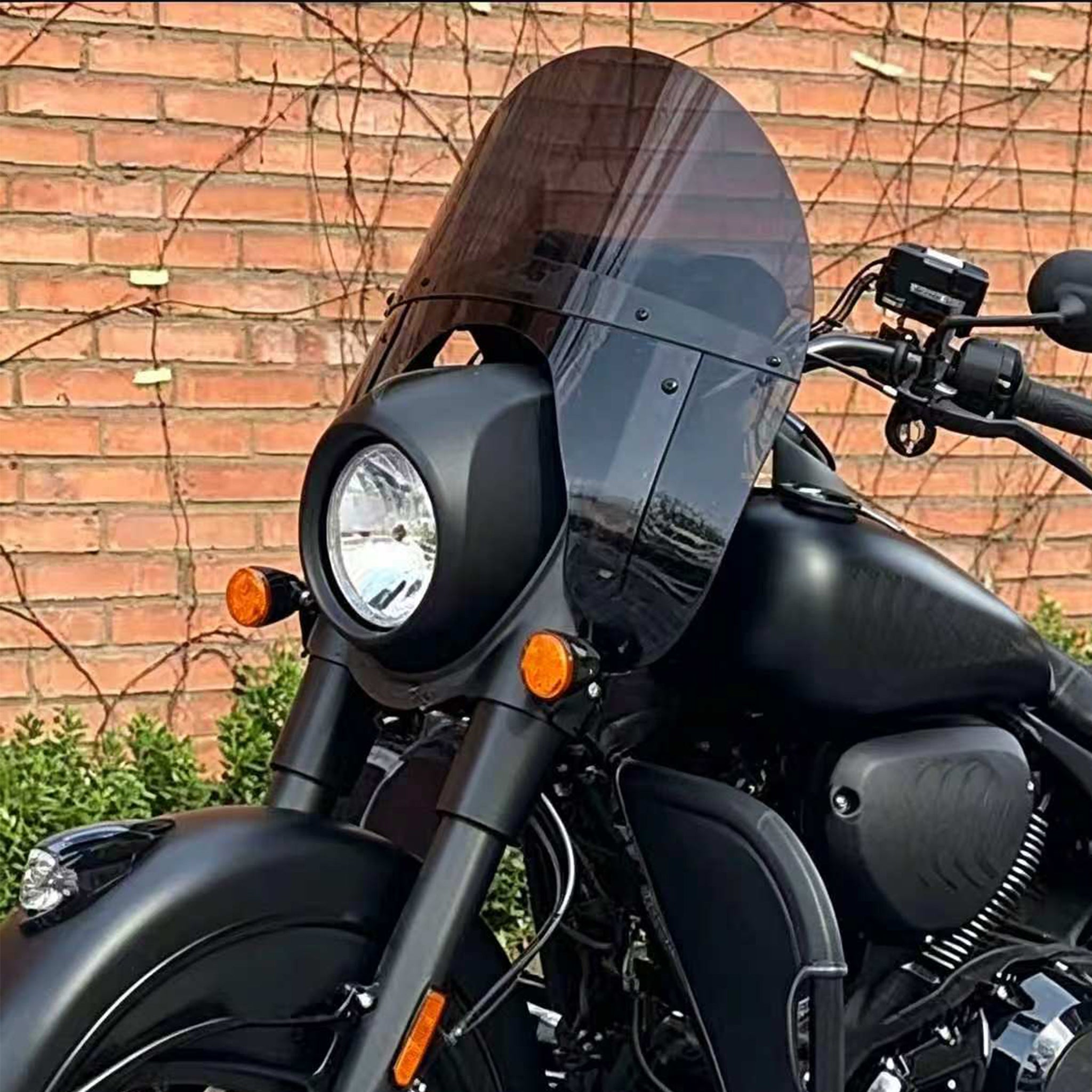 Panical Motorcycle High Style Front Windshield Windscreen Deflector For Indian Classic Chief Dark Horse Chiefs Bracket 175mm 14-19 20-26