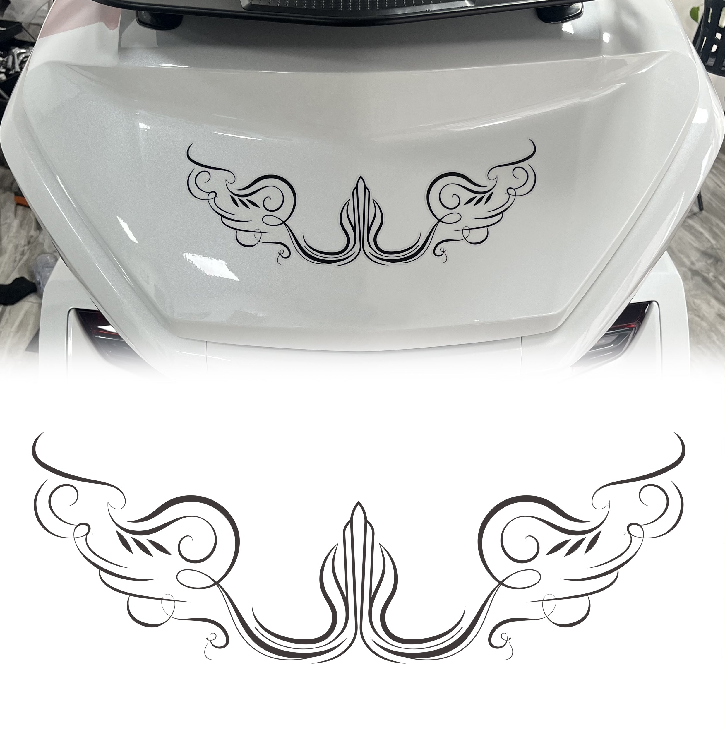 Panical Classic Retro Pattern DIY Self-Adhesive Decorative Decal Universal Fit Multiple Motorcycle