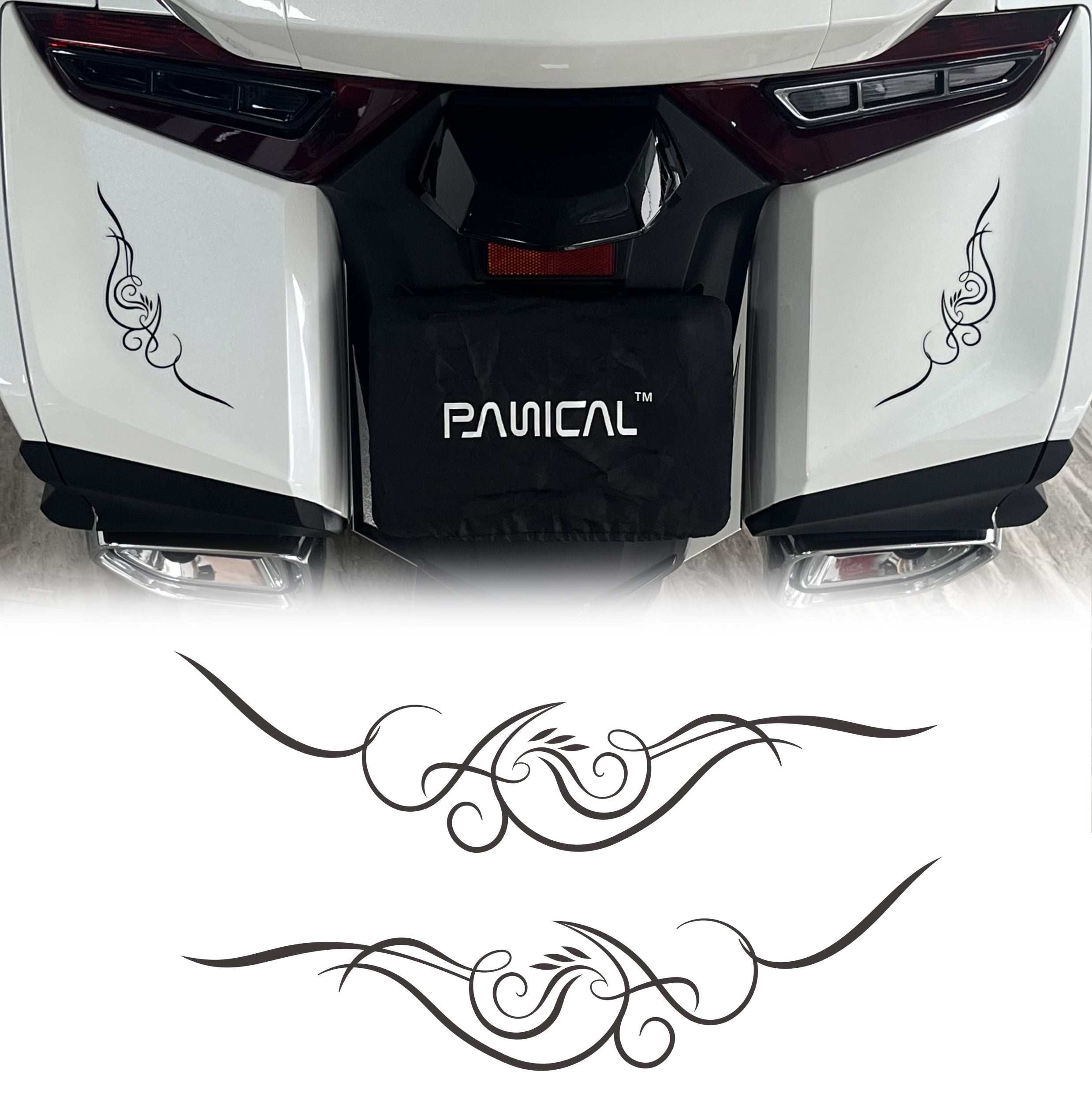 Panical Classic Retro Pattern DIY Self-Adhesive Decorative Decal Universal Fit Multiple Motorcycle