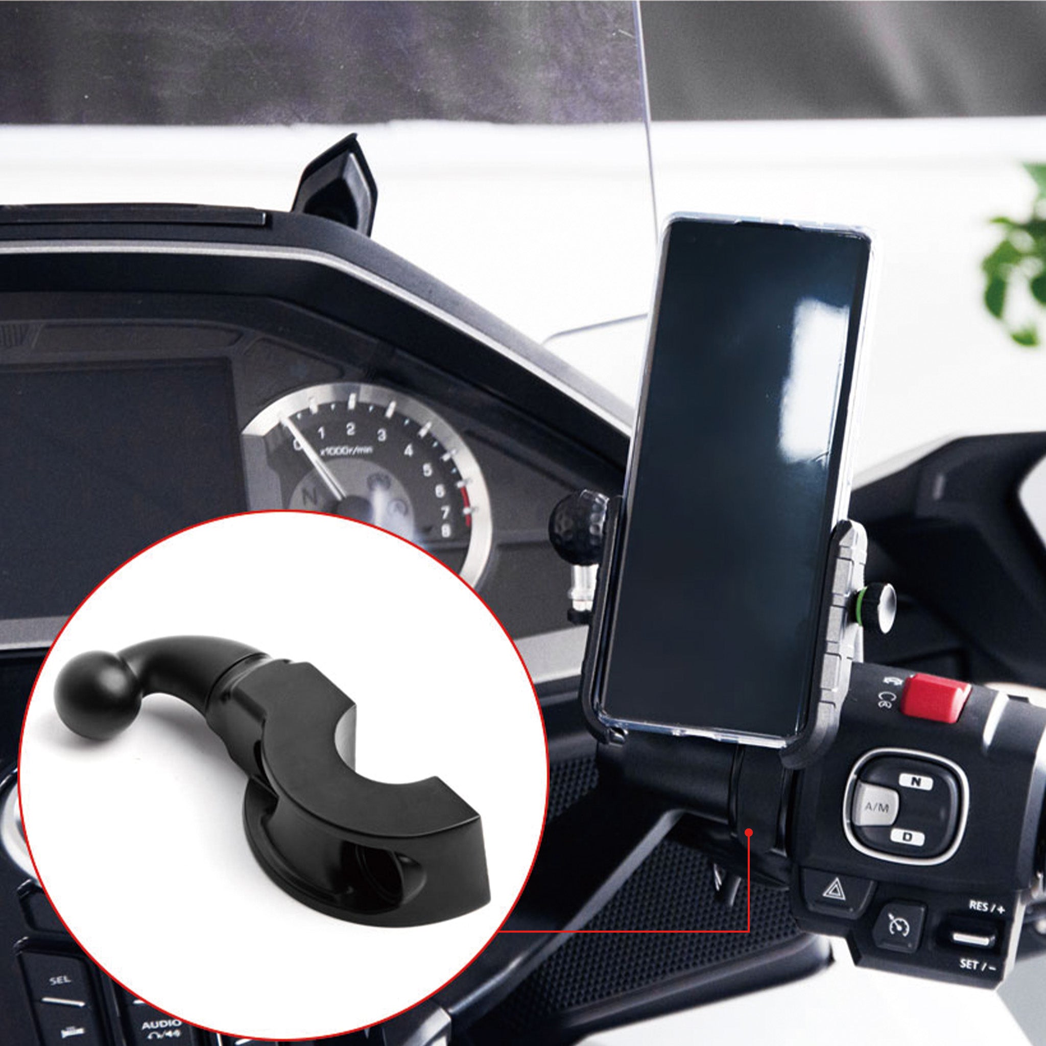 Panical Motorcycle Handlebar Side Accessory Mount Holder Bracket Adapter For 1500 GL1800 F6B 1988-2023