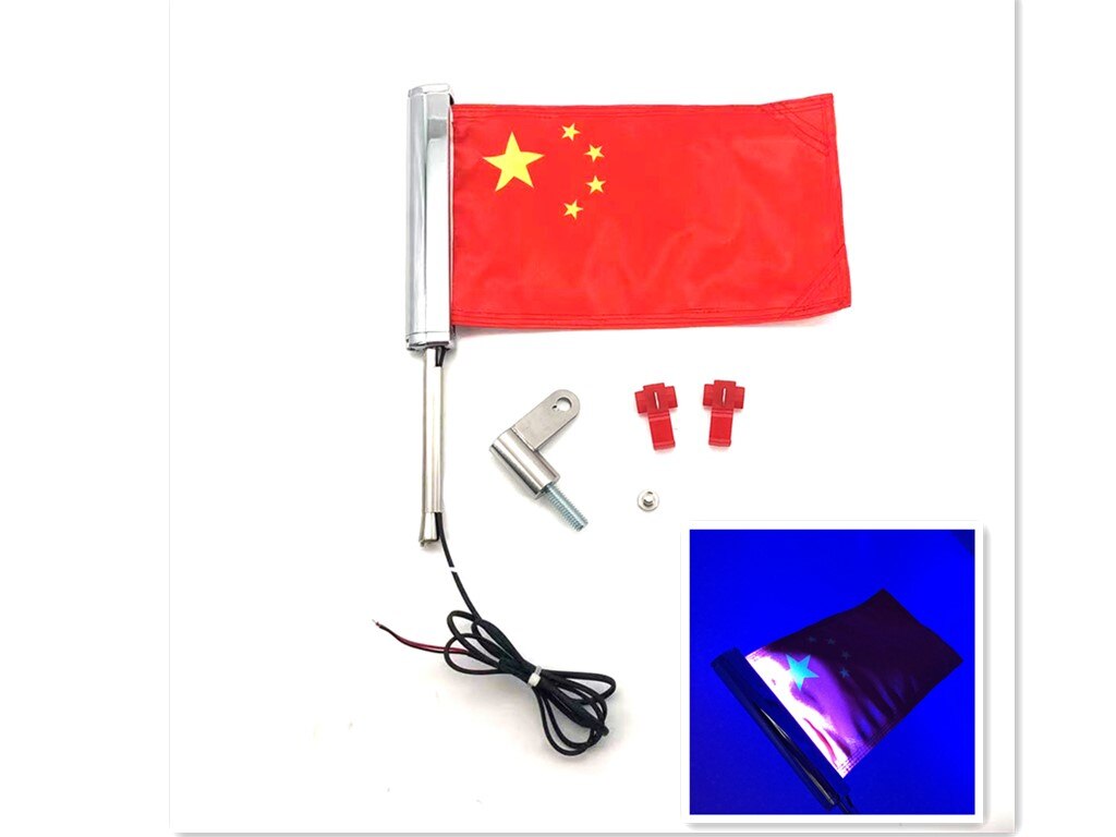 For Harley-Davidson Street Glide Road Flag Set 2014-2023 Motorcycle LED Lights With Flagpole Bracket Chrome Plated R