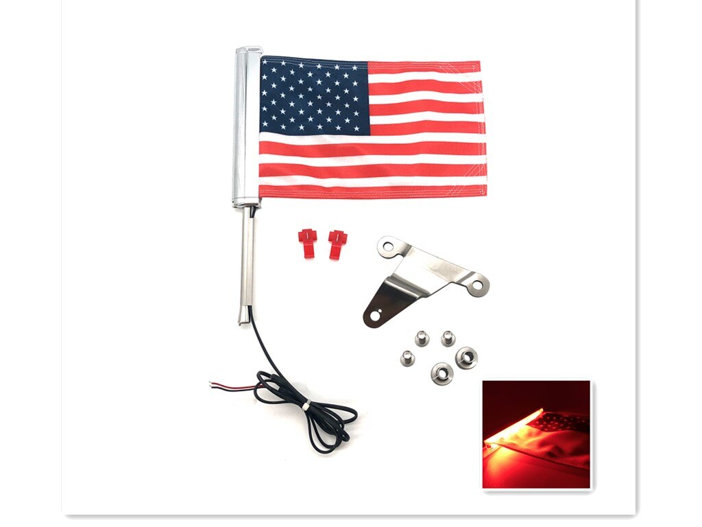 Motorrad Stamm LED Licht Bar Runde Flagge Set Halterung Für Honda Gold Wing 1800 GL1800 Links L 304 Edelstahl 2018-2020