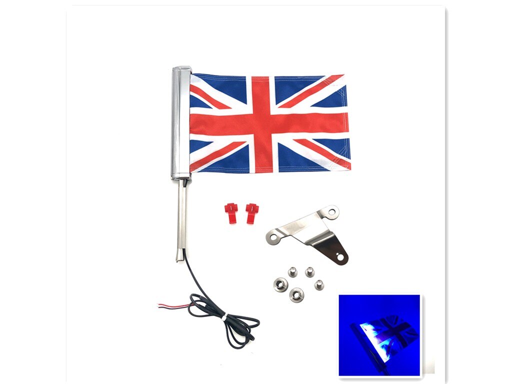 Motorrad Stamm LED Licht Bar Runde Flagge Set Halterung Für Honda Gold Wing 1800 GL1800 Links L 304 Edelstahl 2018-2020