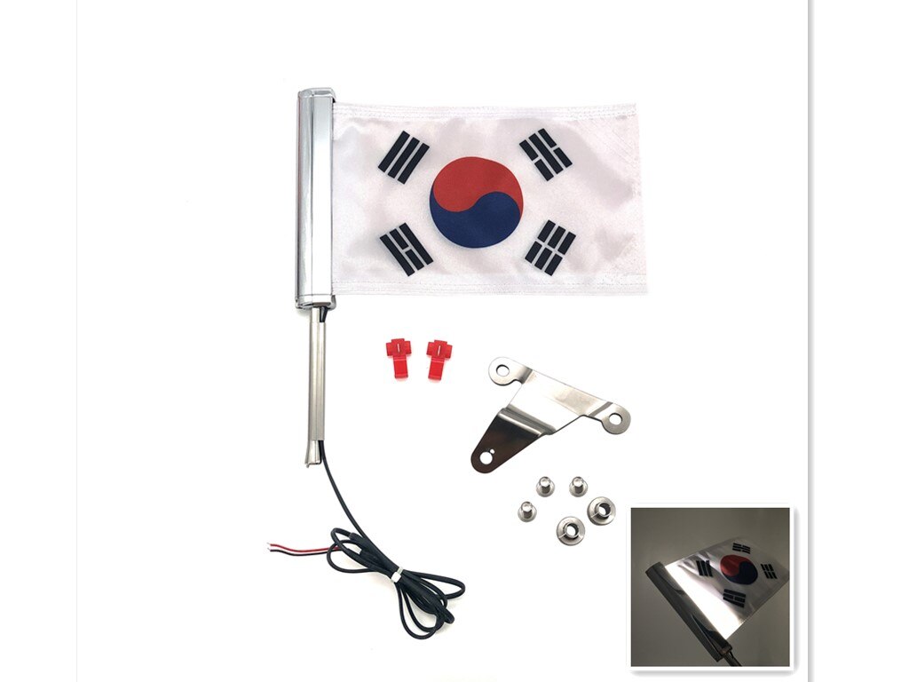 Motorrad Stamm LED Licht Bar Runde Flagge Set Halterung Für Honda Gold Wing 1800 GL1800 Links L 304 Edelstahl 2018-2020