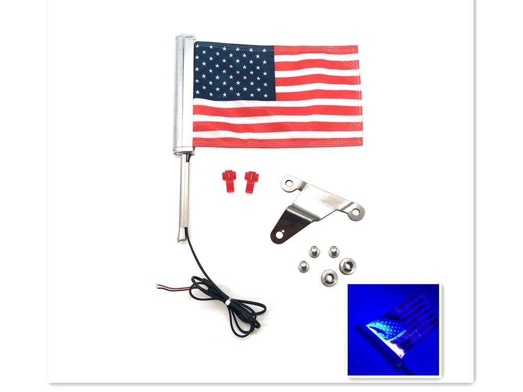 Motorrad Stamm LED Licht Bar Runde Flagge Set Halterung Für Honda Gold Wing 1800 GL1800 Links L 304 Edelstahl 2018-2020