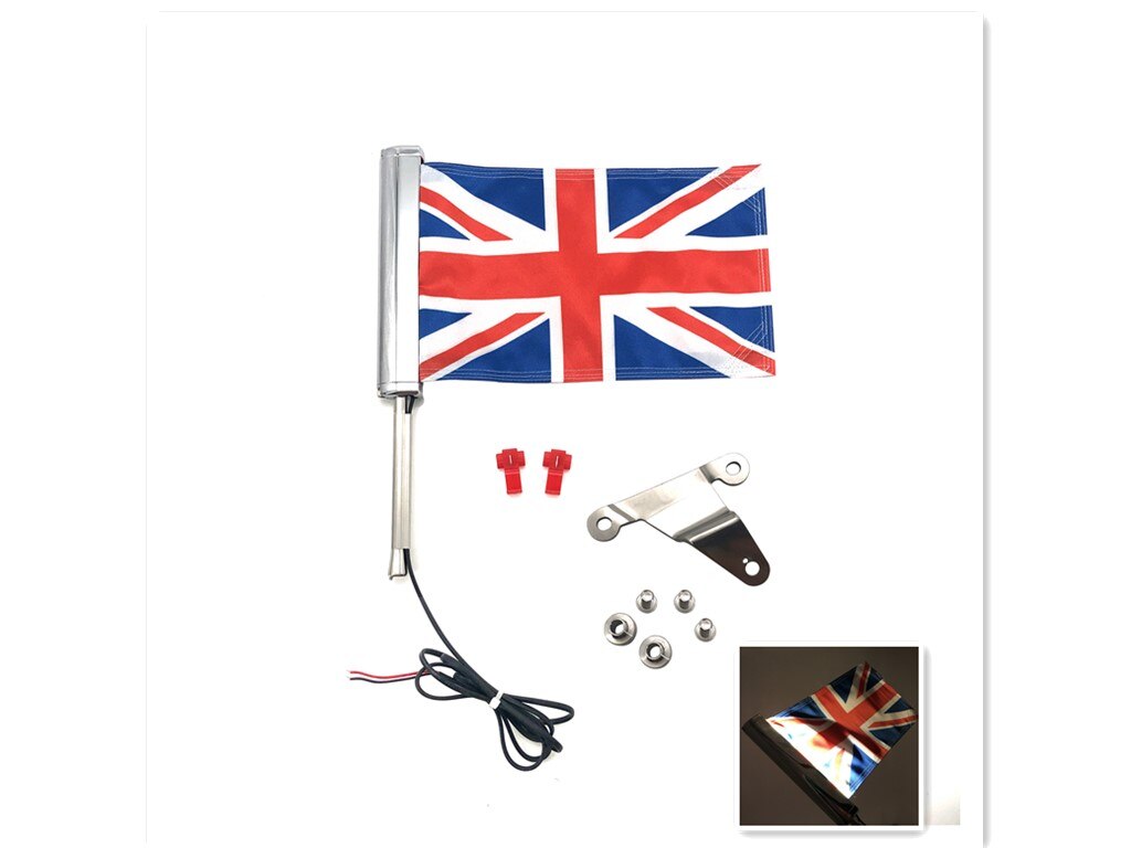 Motorrad Stamm LED Licht Bar Runde Flagge Set Halterung Für Honda Gold Wing 1800 GL1800 Links L 304 Edelstahl 2018-2020