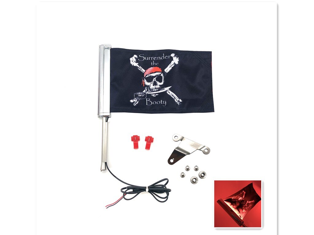 Motorrad Stamm LED Licht Bar Runde Flagge Set Halterung Für Honda Gold Wing 1800 GL1800 Links L 304 Edelstahl 2018-2020
