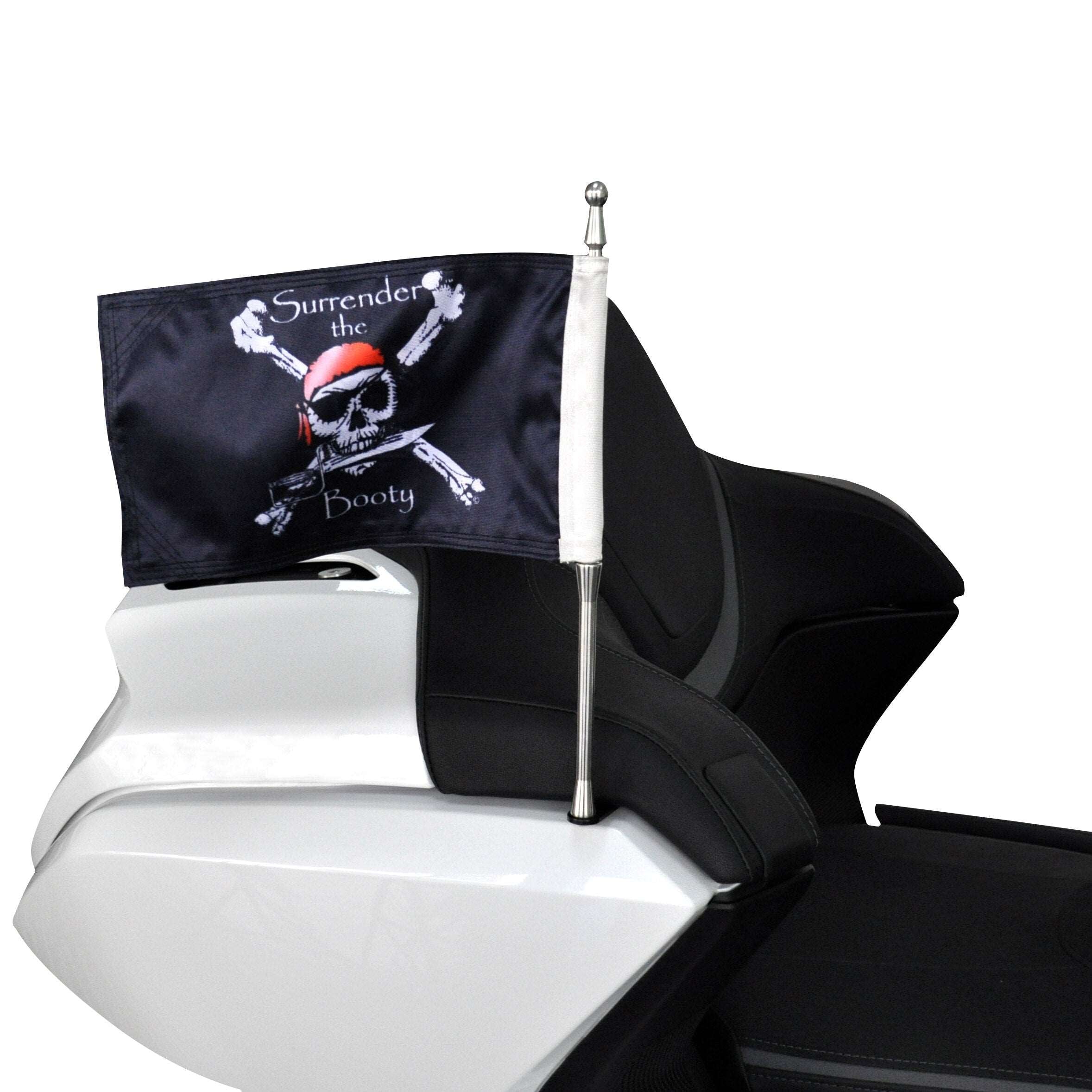 Motorcycle Trunk Left Right Flagpole Flag Set For HONDA GOLD WING 1500 1800 HD 2018-20223 L R