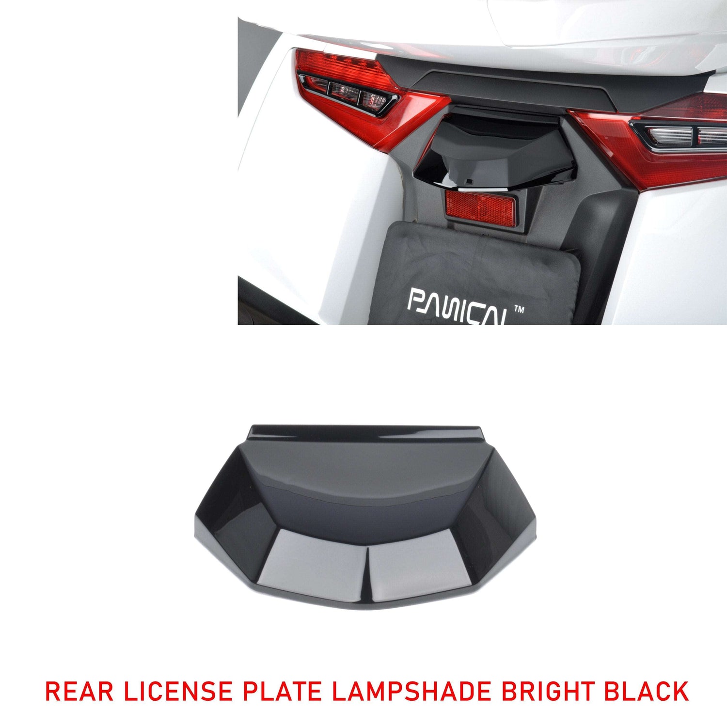 For Honda Goldwing GL1800 F6B 2018-2023 Motorcycle Accessories Rear License Plate Light Decoration Protective Cover Bright Black
