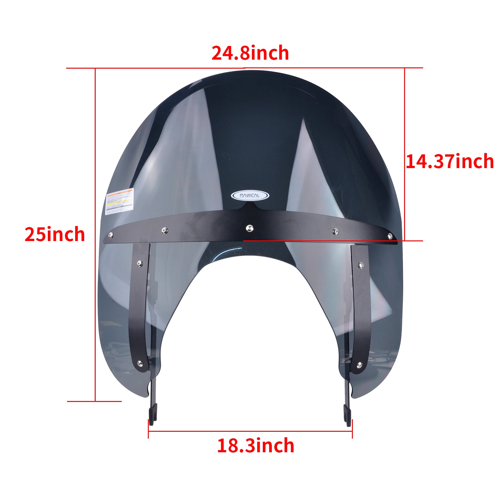 Panical Motorcycle High Style Front Windshield Windscreen Deflector For Indian Classic Chief Dark Horse Chiefs Bracket 175mm 14-19 20-26