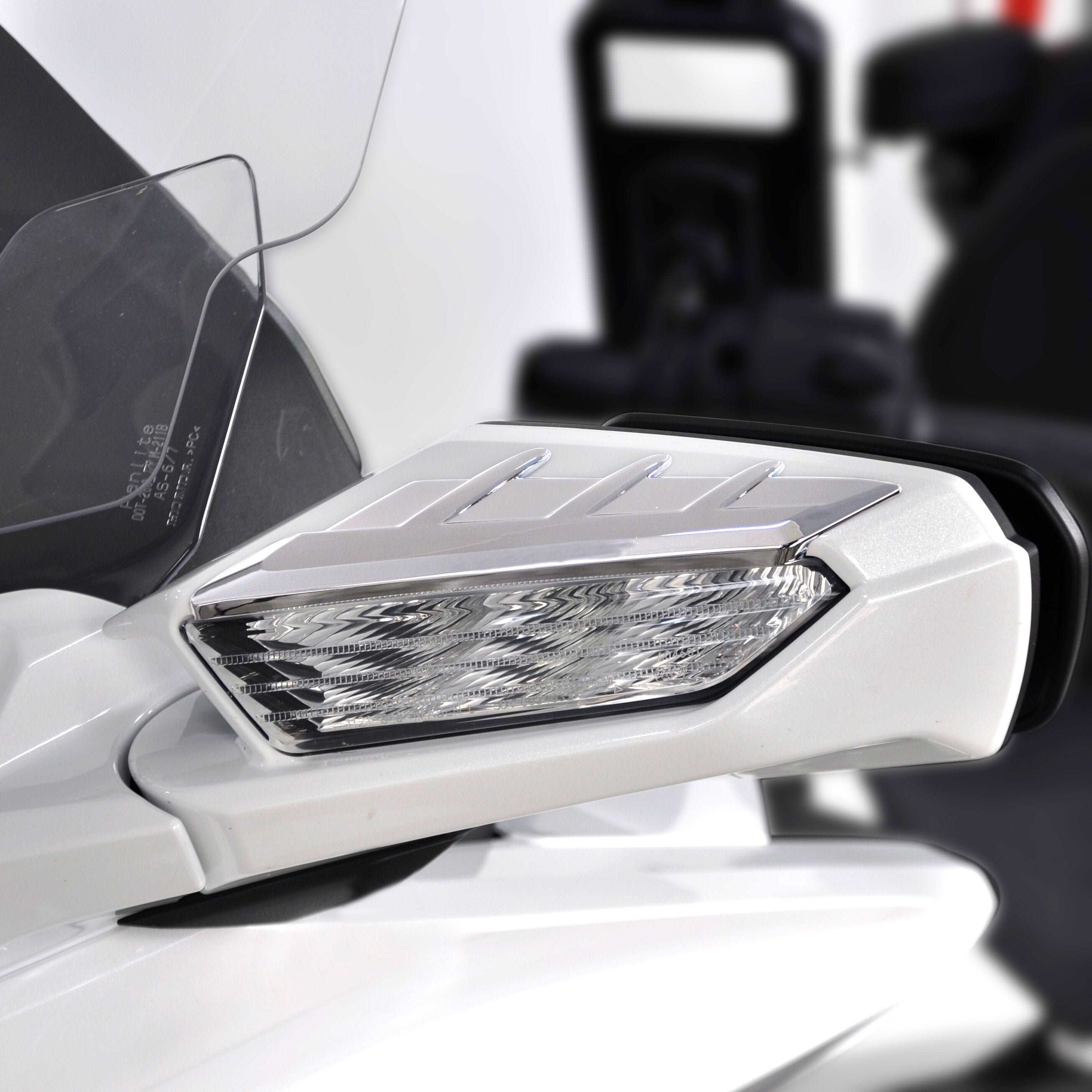 2018-2023 For Honda Goldwing GL1800 F6B Motorcycle Rear View Side Mirror Trims Turn Signal Decorative Cover Trim Kit Black