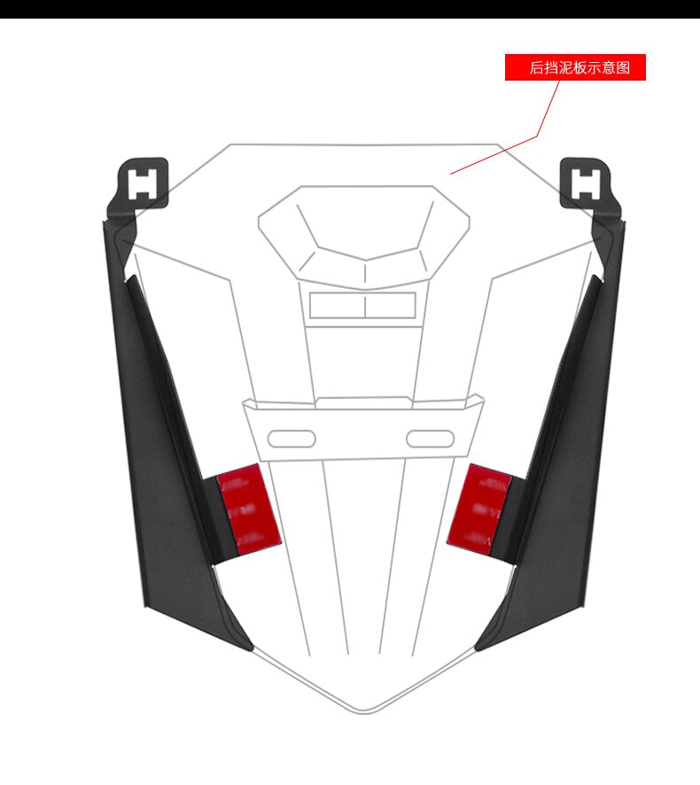 2018-2023 Motorrad Kotflügel Extender Kotflügel Hinten Kotflügel Füllstoff Bar Für Honda Gold Wing GL1800 GL1800B F6B DCT Tour airbag 