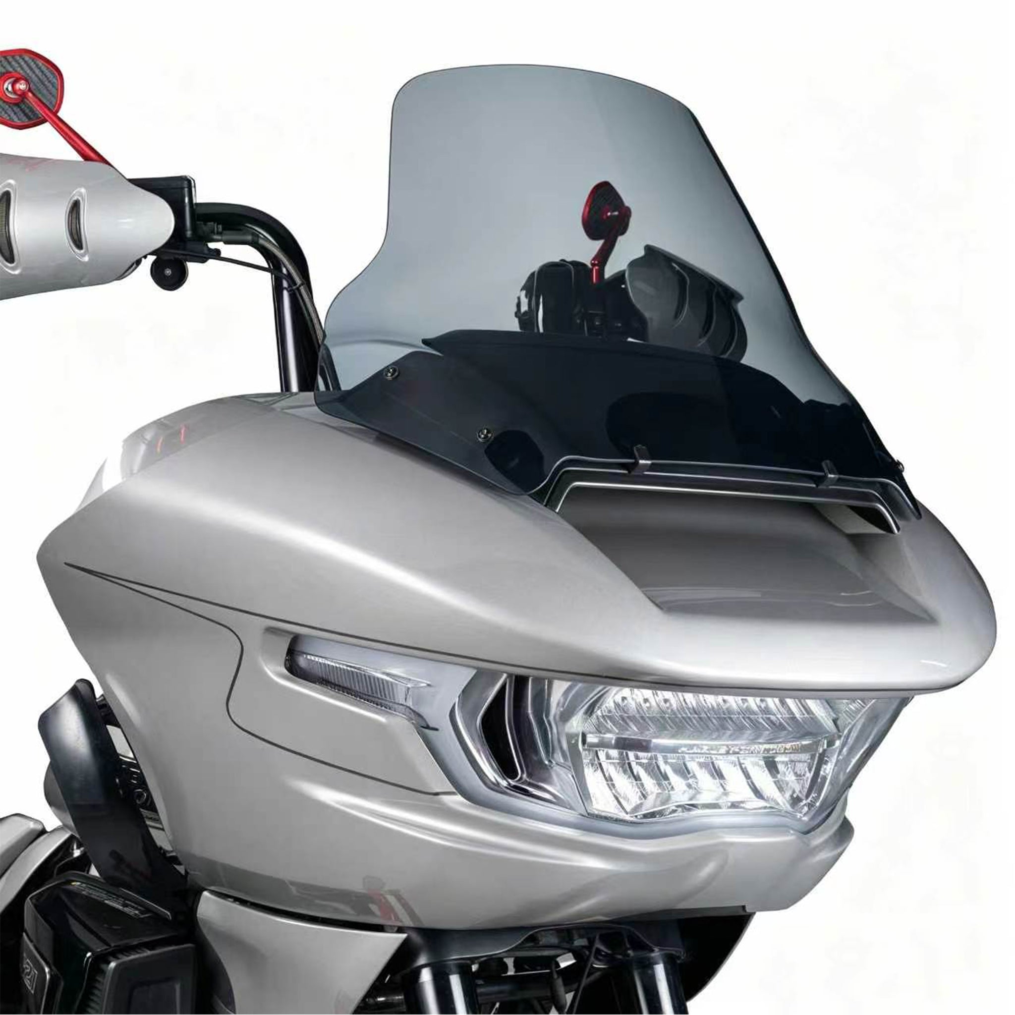 Panical 12 Inch Tall Hardened PC&PMMA Windshield Air Fairing Windscreen Fit 2024-2026 Harley Road Glide Clear Replacement Wind Deflector