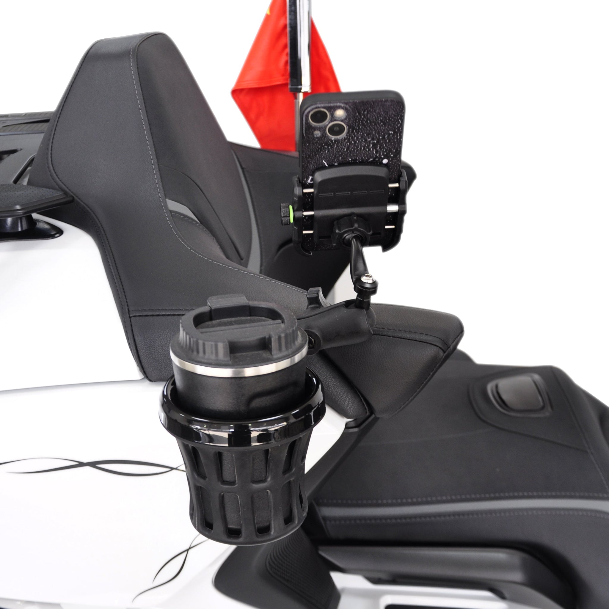 Panical Passenger Trunk Luggage Rack Cup Holder Phone Holder Extension Bracket Bar For Honda Gold Wing GL1800 2018-2025 Black
