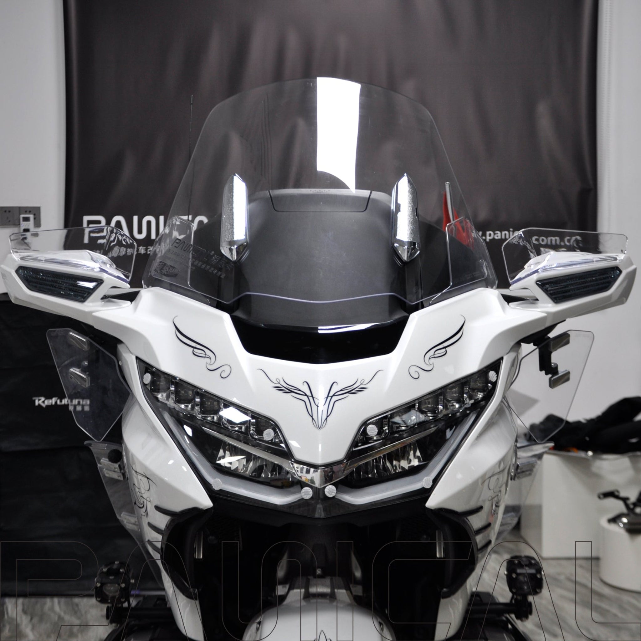 Panical For GoldWing 2018-2025 Rear View Top Upper Wind Mirror Windshield Rearview mirror spoiler Air deflector