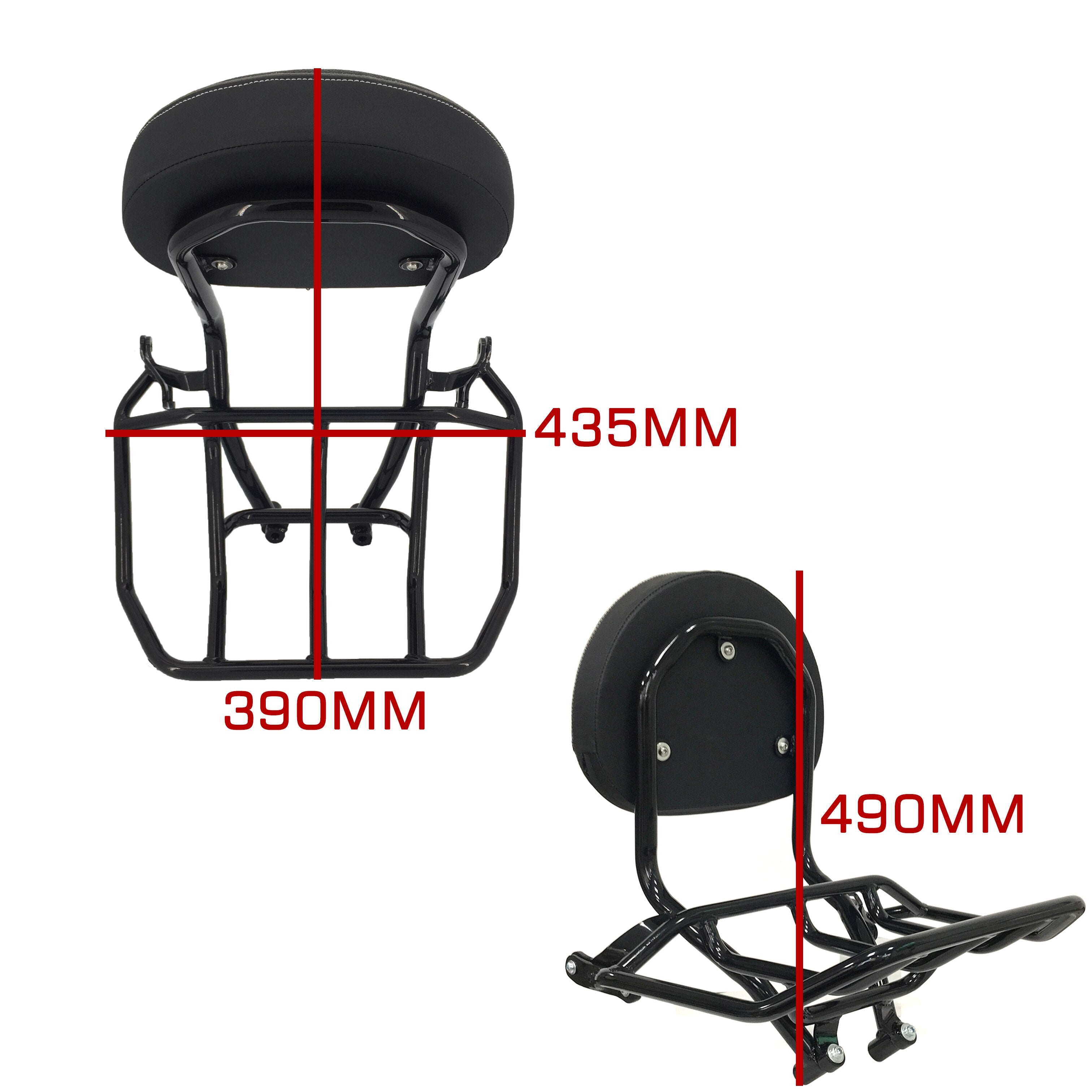 Panical Motorcycle Passenger Backrest Pad Post Mat Rest Travel Rack Set For BMW K1600B Bagger 2018-2023 Black Back Cushion