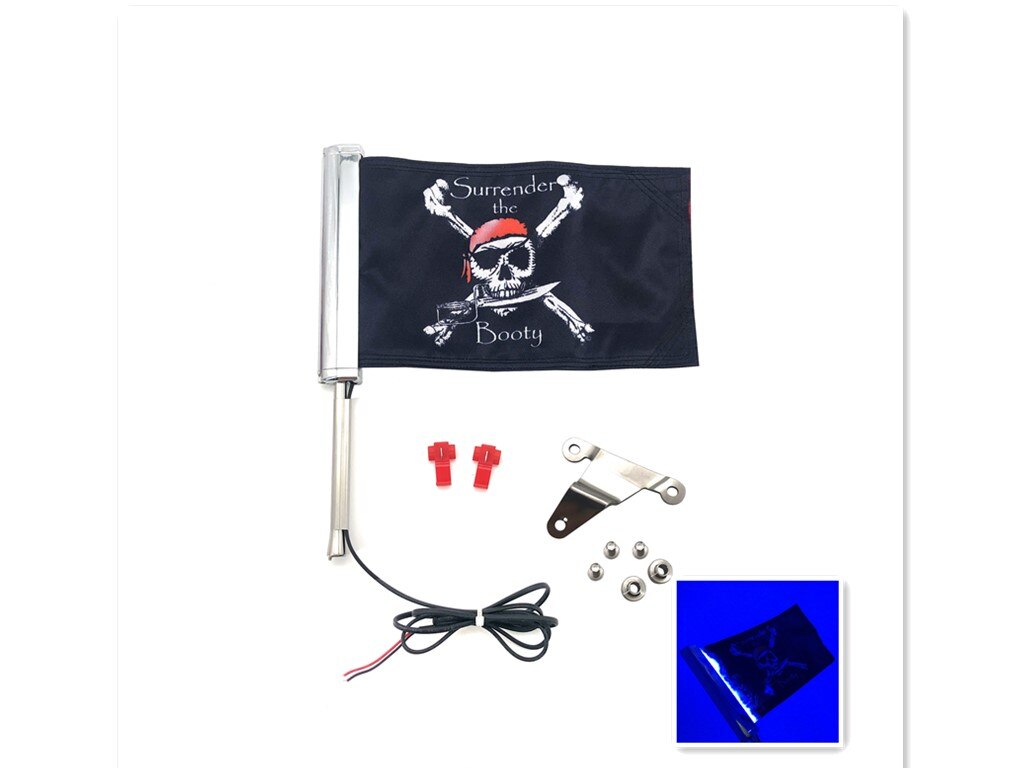 Motorrad Stamm LED Licht Bar Runde Flagge Set Halterung Für Honda Gold Wing 1800 GL1800 Links L 304 Edelstahl 2018-2020
