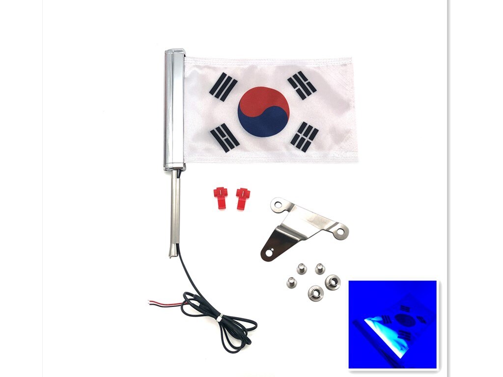 Motorrad Stamm LED Licht Bar Runde Flagge Set Halterung Für Honda Gold Wing 1800 GL1800 Links L 304 Edelstahl 2018-2020