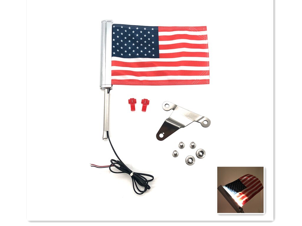 Motorrad Stamm LED Licht Bar Runde Flagge Set Halterung Für Honda Gold Wing 1800 GL1800 Links L 304 Edelstahl 2018-2020