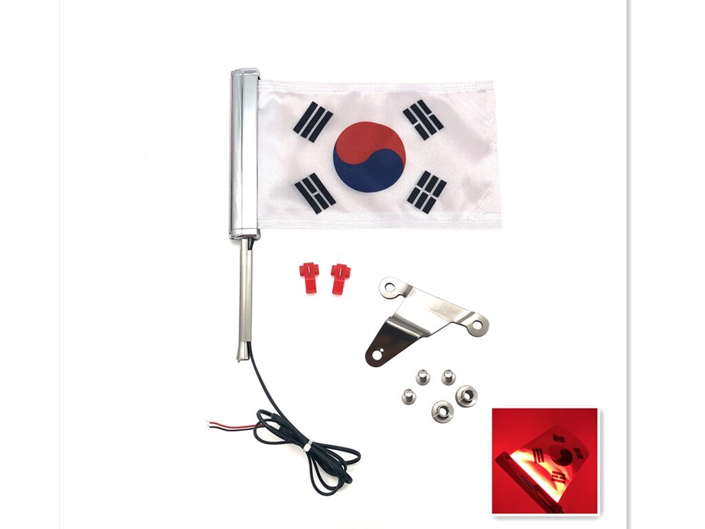 Motorrad Stamm LED Licht Bar Runde Flagge Set Halterung Für Honda Gold Wing 1800 GL1800 Links L 304 Edelstahl 2018-2020