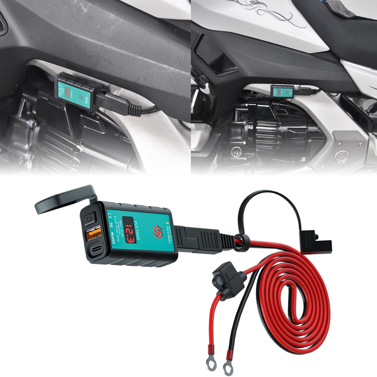 Panical For Honda Goldwing GL1800 F6B 2018-2026 Non-destructive installation Phone Battery Charger Dual USB Accessory Socket